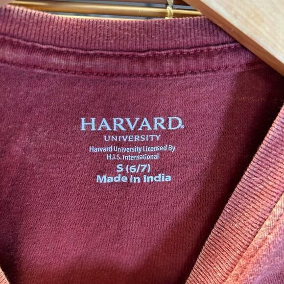 HARVARD University Size Small 6/7 T-shirt Small holes as pictured - Picture 4 of 4